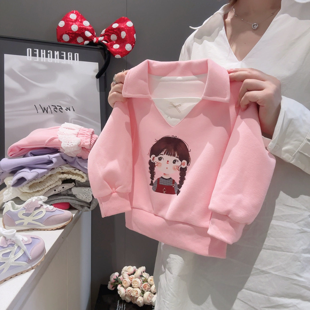 Baby Hoodie, Spring & Autumn Top for Boys & Girls, Cartoon Casual Long-Sleeve Collared Hoodie