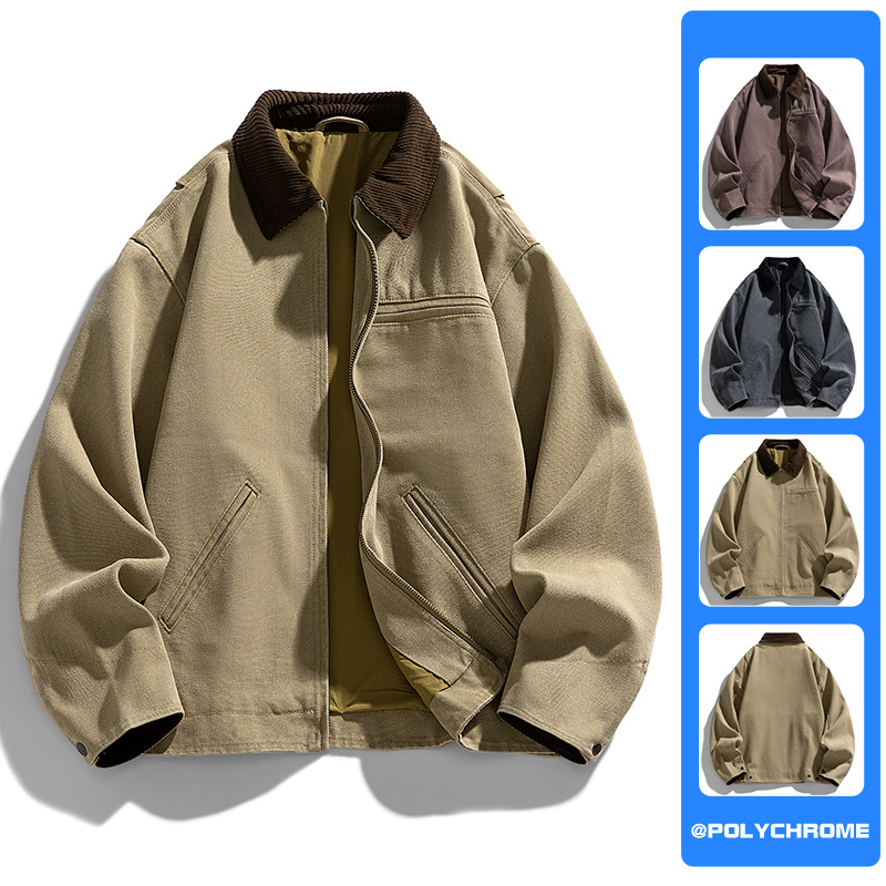 Áo Khoác Nam Dài Tay Hàng Mùa Xuân Thu Đông Phục Cổ Cổ Điển