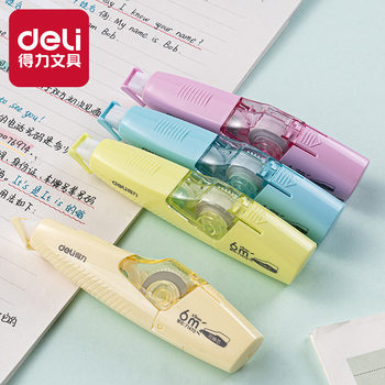 Deli 71461 Pen-Shaped Correction Tape with Replaceable Core, Portable and Smooth Correction Tape, 6m High-Quality Student Correction Tape