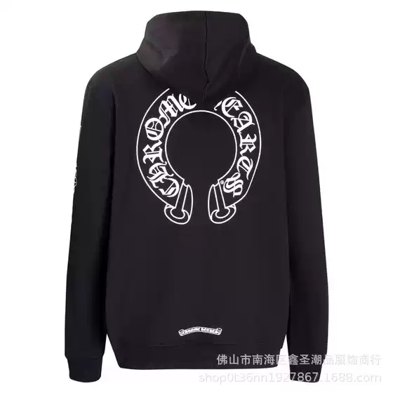 2023 High-End Edition Heavyweight Material Authentic Version of the Scroll of Kuro Horse Hoof Print Zipper Hoodie for Men and Women