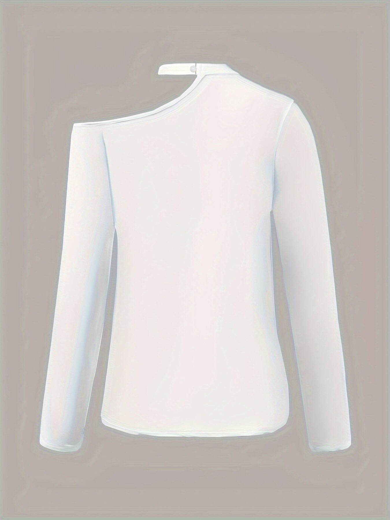 Womens Long Sleeve T Shirt Solid Color Asymmetrical Neckline Letter Print Autumn Winter Fashion Top Wholesale