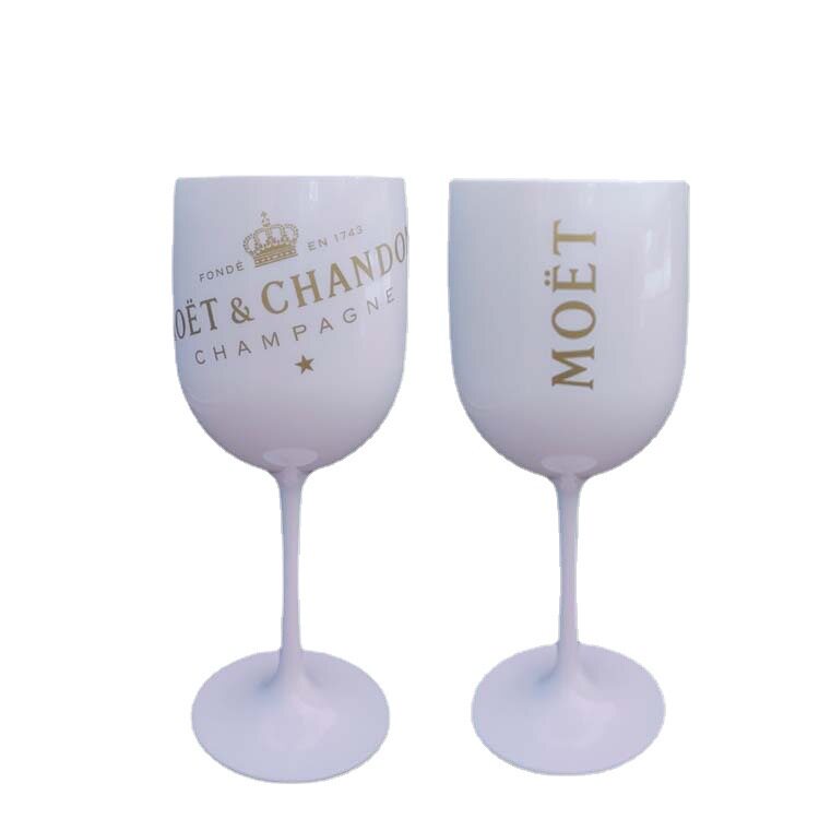 Factory Direct Sales In-Stock White Pp Plastic Wine Glasses Pink Stemware Wine Glasses Souvenir Cups