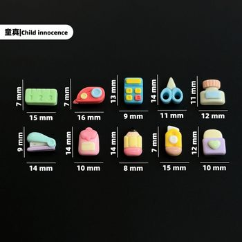 Xn Miss Mini School Supplies Small Ruler Scissors Stapler Eraser Tool Knife Pencil Correction Tape Jewelry Accessories