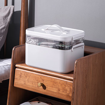 Medicine Box Household Large-Capacity Multi-Functional Storage Box with Handle First Aid Box Student Dormitory Household Supplies