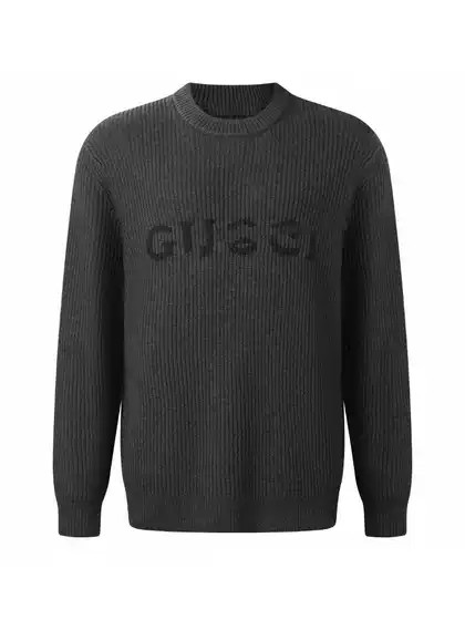 Distressed Sweater with Chest Jacquard Letter Logo, Soft, Comfortable, Slimming, Versatile Unisex Pullover