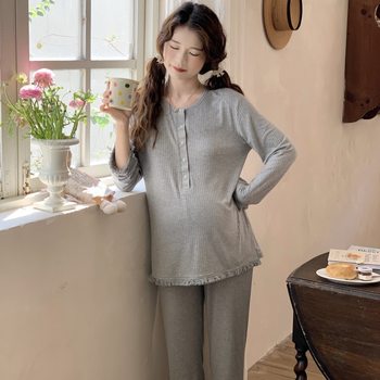 [6323 in stock] Thin Modal Spring and Summer Pregnant Women's Pajamas with Chest Pad
