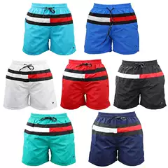 2026 Summer Beach Surfing Quick-Dry Three-Quarter Sports Men's Shorts Beach Shorts Swim Trunks Red Beach Shorts