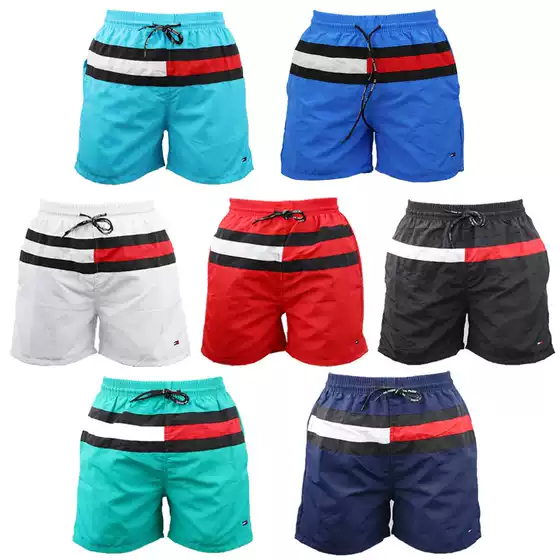 2026 Summer Beach Surfing Quick-Dry Three-Quarter Sports Men's Shorts Beach Shorts Swim Trunks Red Beach Shorts