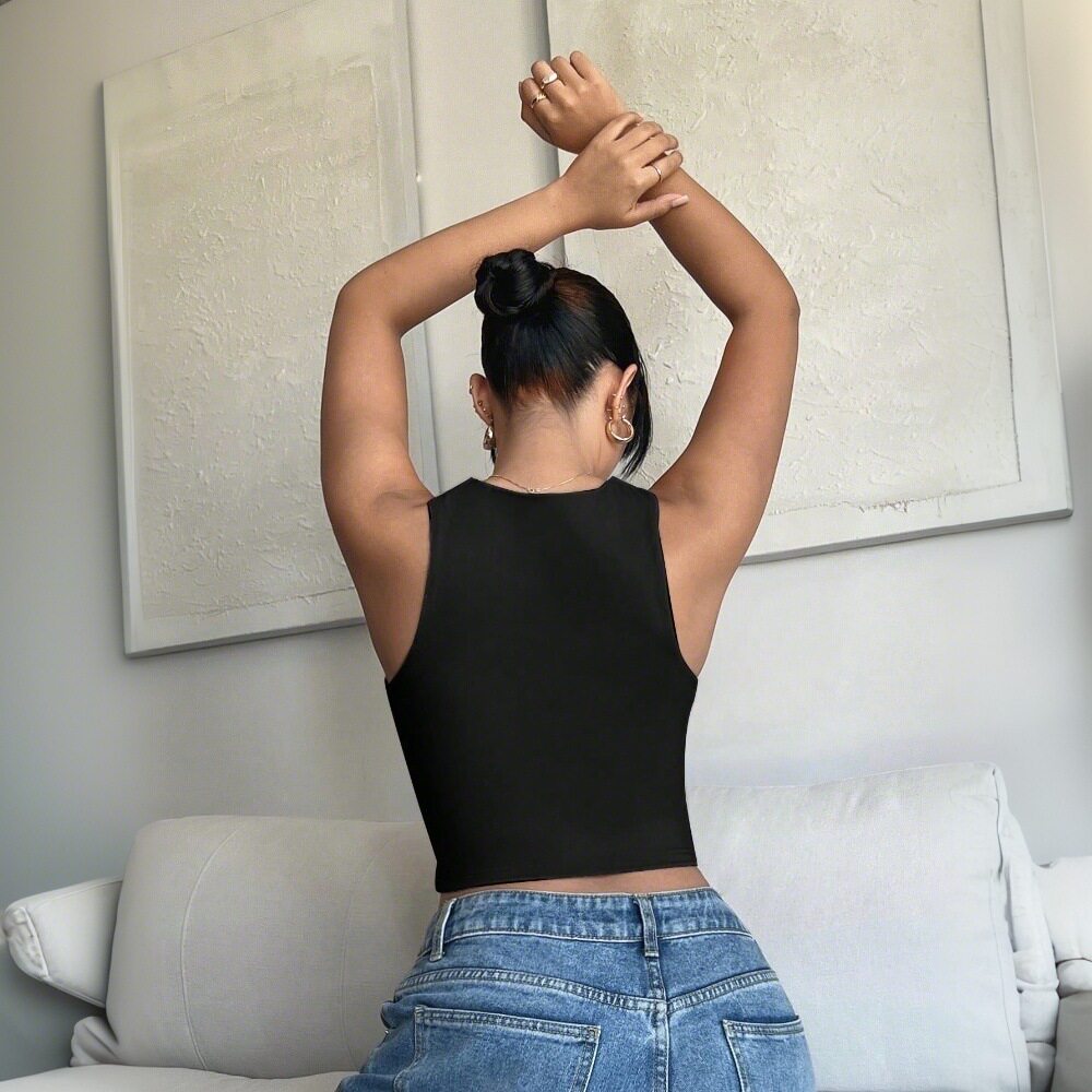 Womens Sexy Hollow Out Crop Top Slim Fit Spaghetti Straps Short Length Spring Summer Fashion Wholesale Available