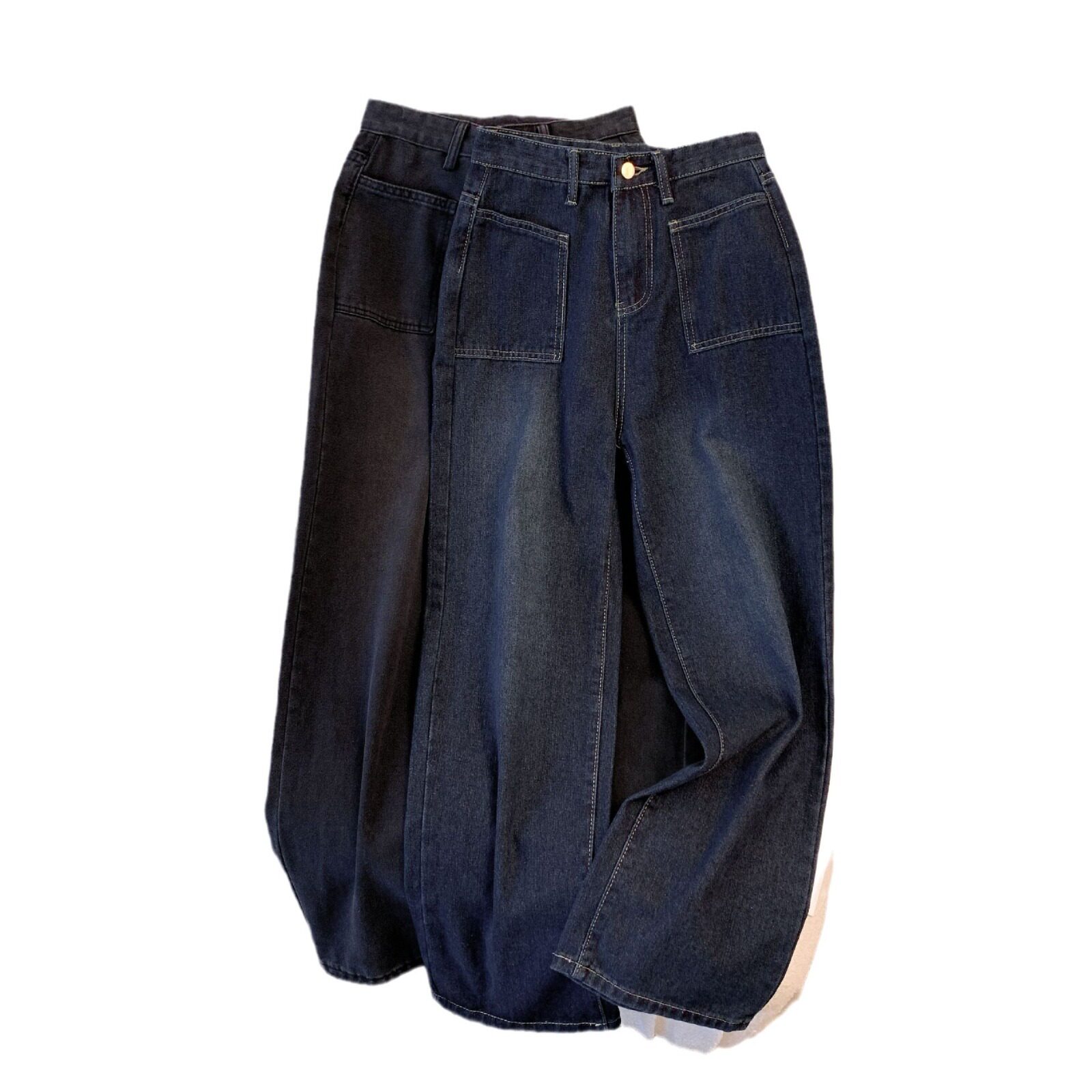 High Waisted Vintage Straight Leg Jeans for Women Plus Size Loose Fit Flattering for Pear Shaped Figures Spring Fall