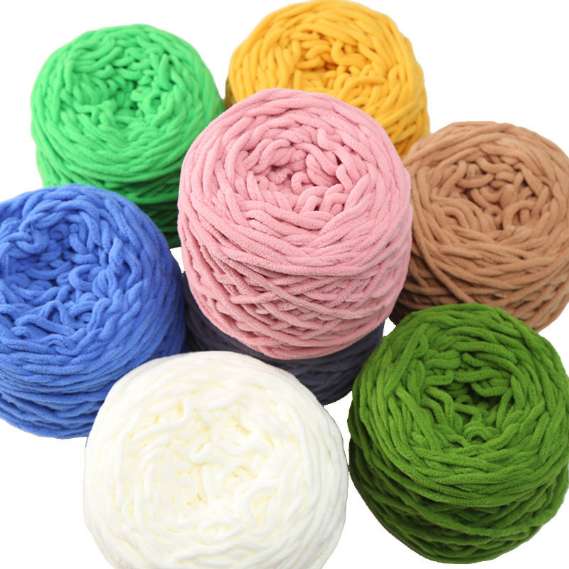 Ice thread 3.8 two large groups of hook slippers wool small ice thread puff cloud slippers hat scarf thread group