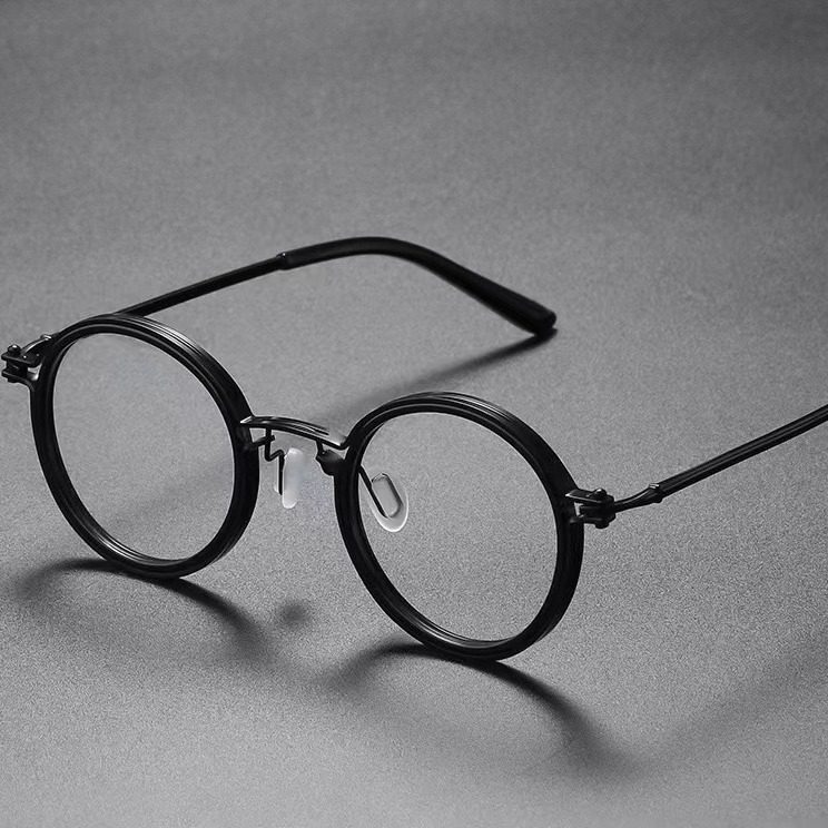 Cross-Border New Style Sweep Thunder Storm Same Style Round Frame Glasses Frame with High Myopia Anti-Blue Light Flat Mirror Fashion Glasses