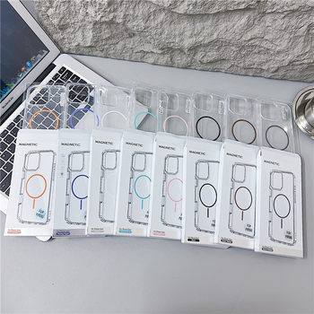 Magnetic Apple 16Promax Mobile Phone Case with Thin Circle Transparent Iphone11/12/13/14 Wireless Charging Acrylic