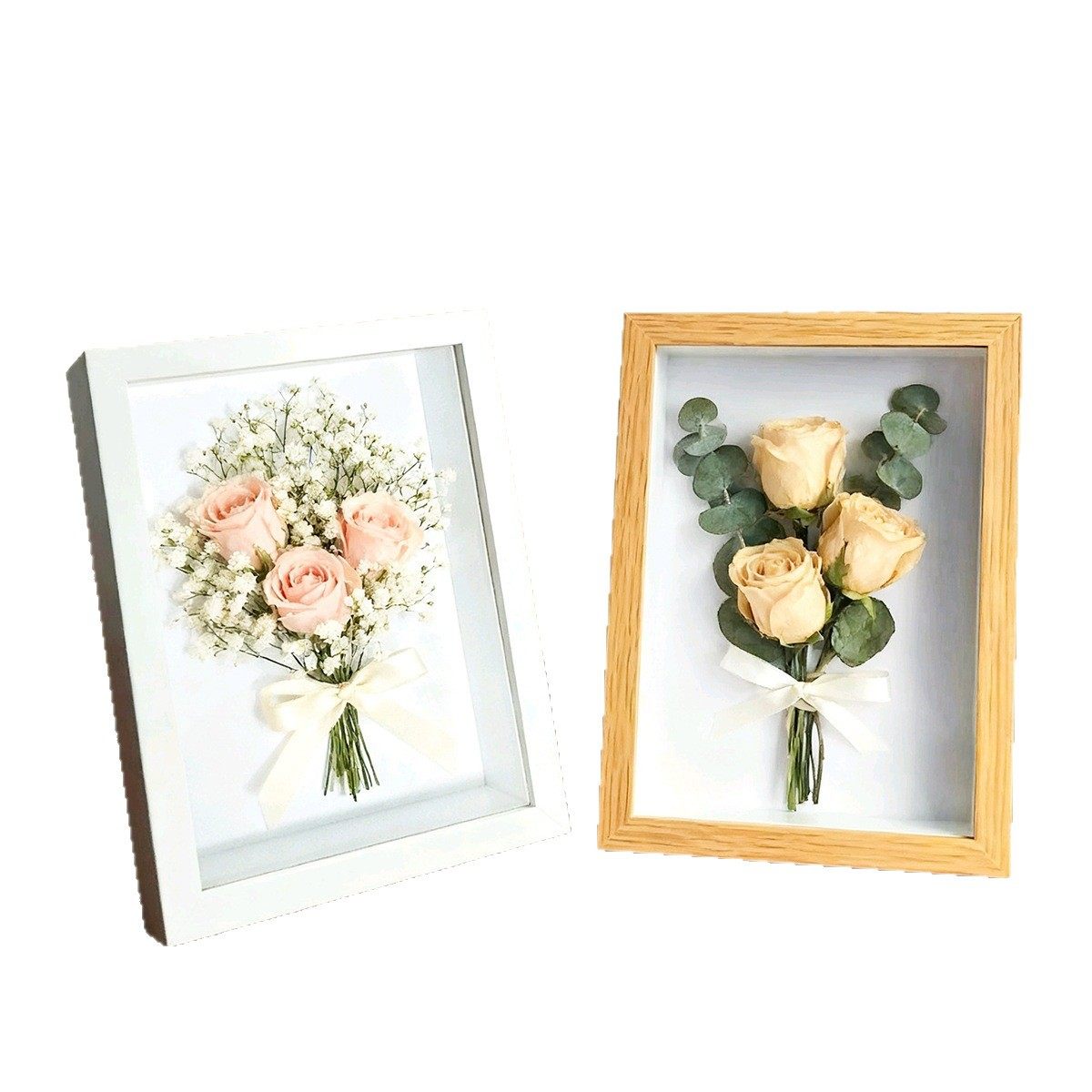 Dried Flower Photo Frame Stone Shell DIY Hollow Stereo Specimen Plant Clay Framed Table Picture Frame Stereo Decoration