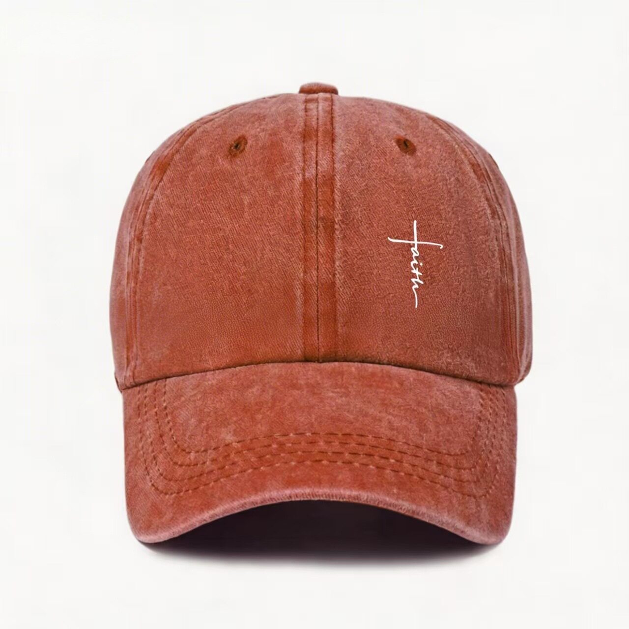 Faith 印花复古街头风水洗做旧男士女士棒球帽休闲户外活动遮阳帽