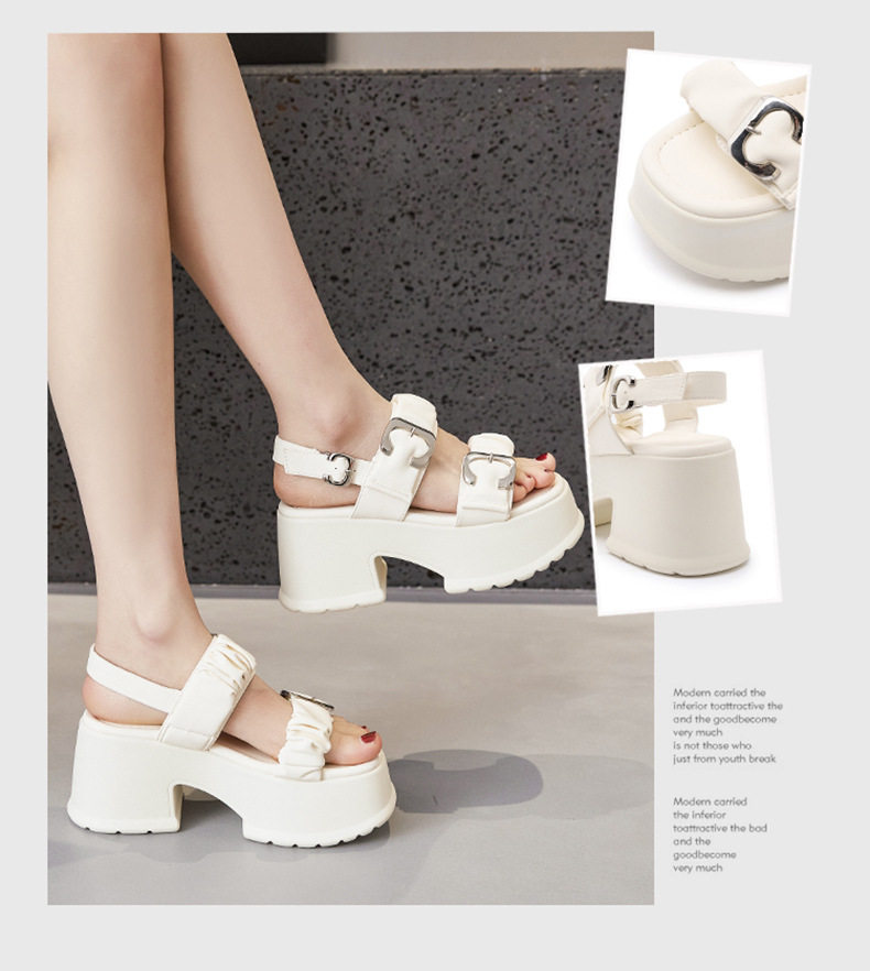 Dép sandal nữ quai chữ V đơn giản mùa hè — Len tinh khiết, Đen chi tiết 2