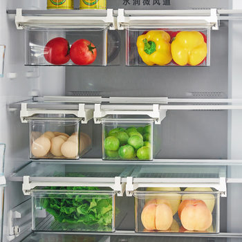Refrigerator Storage Box Drawer-type Hanging Basket Internal Hanging Fresh-keeping Frozen Egg Box Kitchen Rack Storage Artifact