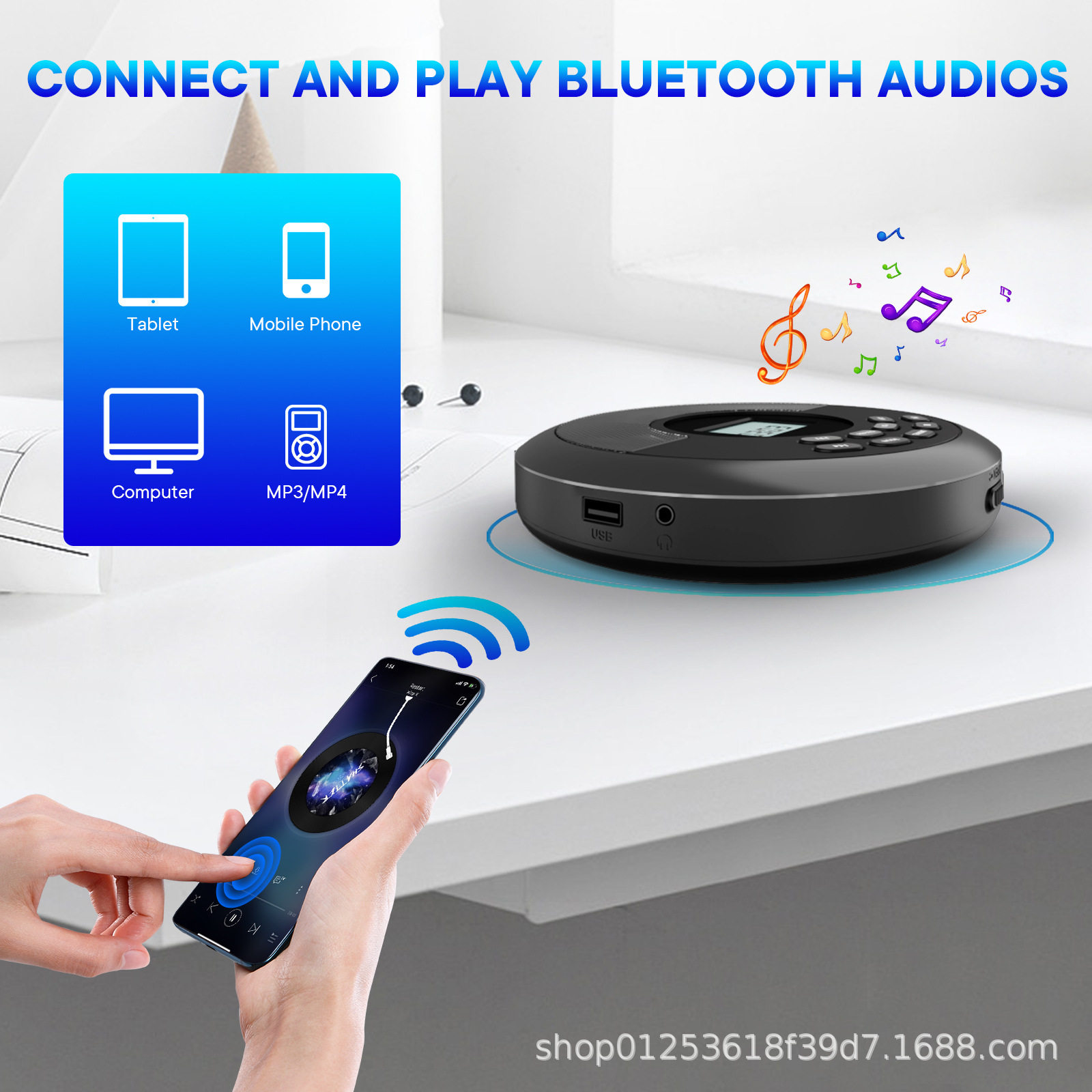 Cd Player Portable Walkman Music Album Desktop Bluetooth Cd Player Retro Student Party