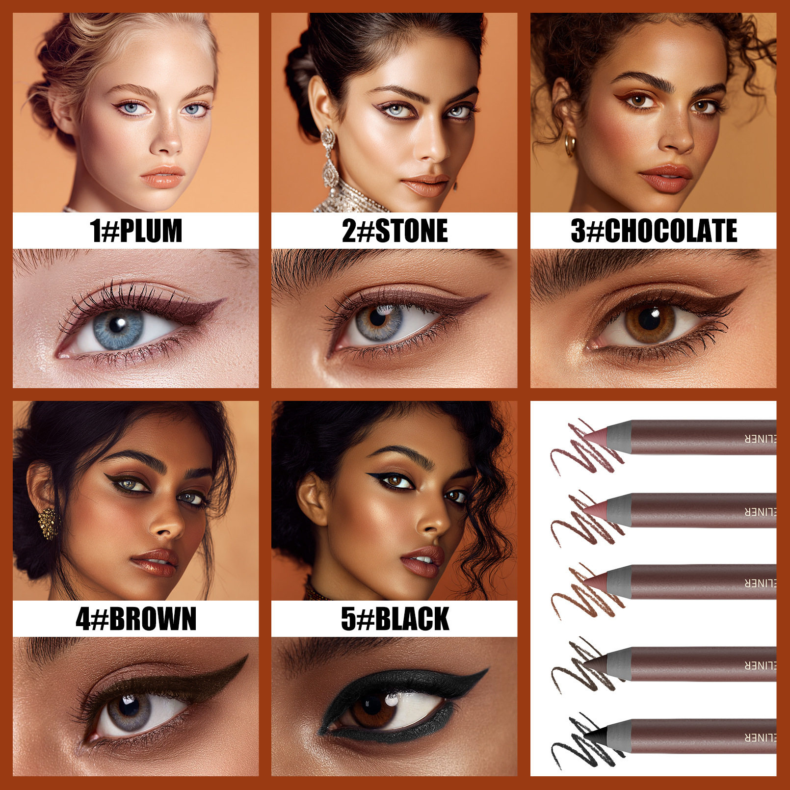 Snailgirl Eyeliner Gel Pen Colorful Under-Eye Pen Eyeliner Ultra-Fine Long-Lasting Eyeliner Waterproof Non-Smudge Cross-Border