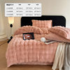 High Weight Rabbit Velvet Four-Piece Autumn and Winter Bed Bed Sheets Plus Velvet Quilt Cover Accessible Luxury Coral Velvet Bedding Milk Velvet