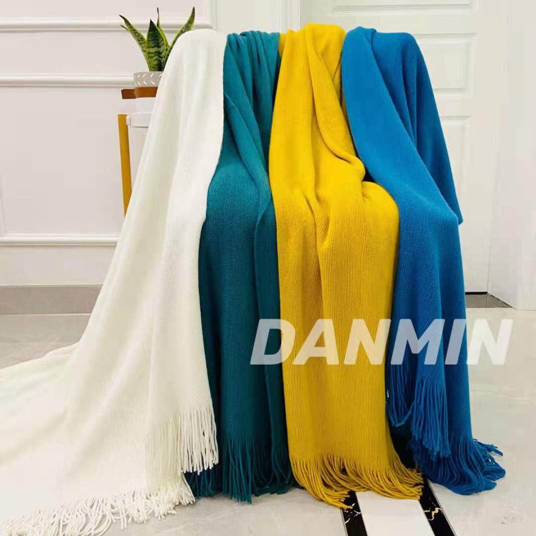 Amazon New Bed End Blanket Sofa Blanket Nordic Living Room Blanket Wool Knitted Office Air Conditioning Blanket Towel