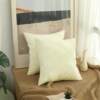 Cross-border ins style plain simple corn stripe flannel pillowcase car living room sofa pillowcase