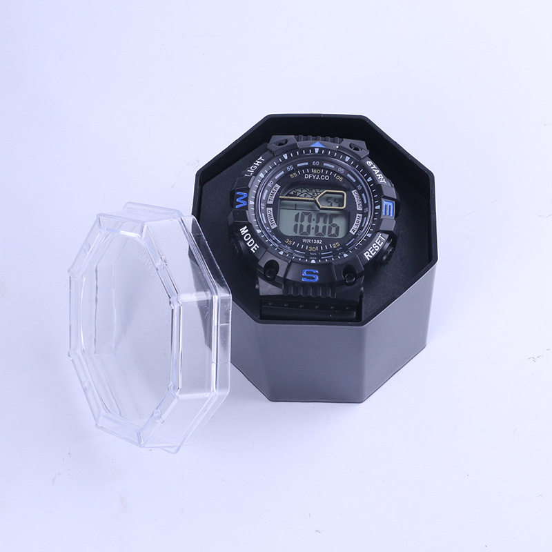 New transparent watch octagonal box electronic watch storage display box gift decorative box spot wholesale