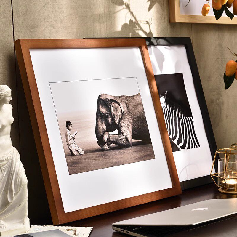 Square Solid Wood Picture Frame Mounted Photo Frame Wall Hanging 33 38 30 35 40 45 50 60inch Simple Table