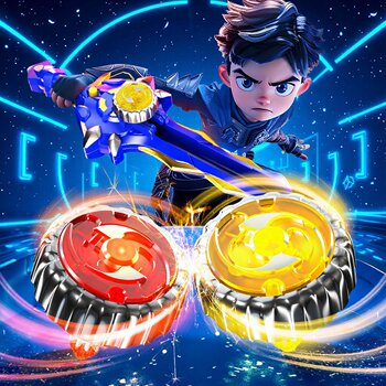 Gyro Toy Children's Alloy Luminous Sword-Shaped Launcher Combination Boys' Battle God Sword Gyro Battle Stall Wholesale