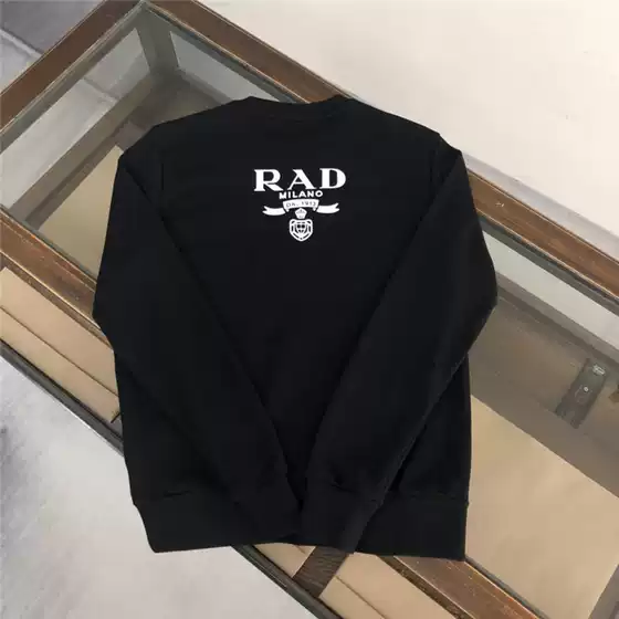 P's Casual Sweatshirt High Version Autumn and Winter Correct Pujia Triangle Logo Classic Letter Logo Top Men's Clothing