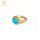 Кольцо Longfeng natural turquoise S925 из посеребренного 18-каратного золота с мезон-каплей, женское темпераментное дизайнерское кольцо высокого класса. mini 4