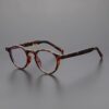 Japanese Designer Eyeglass Frames European and American Trendy Retro Non-Prescription Round Acetate Eyeglass Frames Wholesale for Men and Women