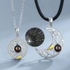 Love Sun Moon Couple Projection Necklace Men's and Women's Pair Pendant Magnet ins Niche Design Collarbone Necklace Wholesale
