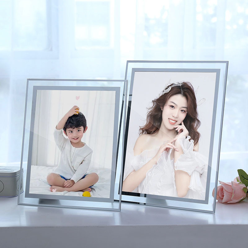 Creative transparent 7 inch photo frame crystal 8 inch photo frame children 10 inch horizontal frame table wholesale 6 inch glass photo frame