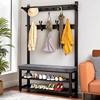 Shoe-Changing Bench and Coat Rack, Multifunctional Floor-Standing Coat Rack, Household Doorway Shoe Bench, Simple Storage Rack, Clothes Hanger