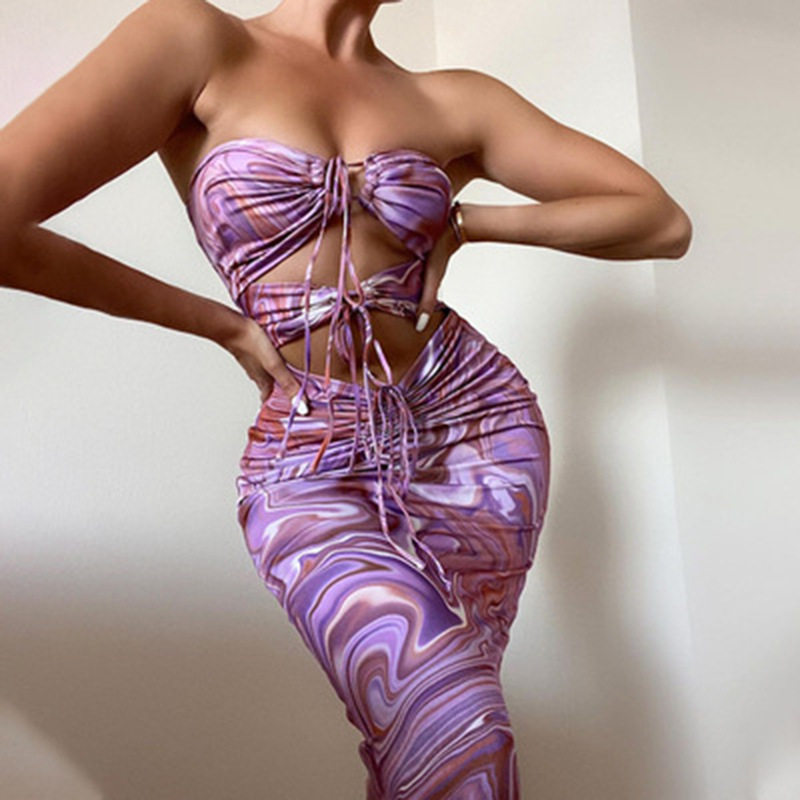 Summer Floral Print Backless Halter Dress for Women Trendy Design Comfortable Fit Perfect for Parties Wholesale
