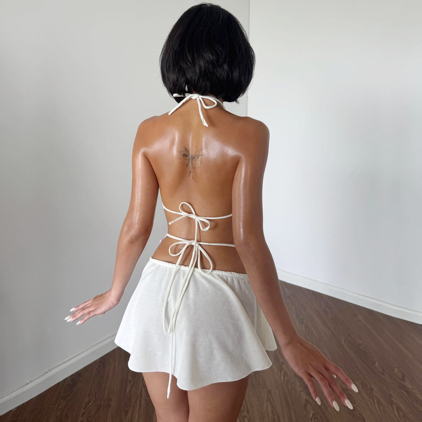 Summer Beach Vacation Dress Sexy Hollow Out Beaded Neckline Trendy Style Perfect for Parties and Getaways Wholesale