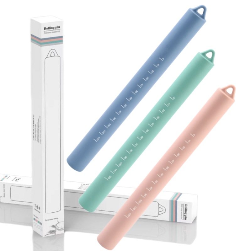 Silicone Rolling Pin, All-Inclusive Stainless Steel Rolling Pin, Baking Flour Stick, Special Tool for Dumpling Skin, Kneading Stick