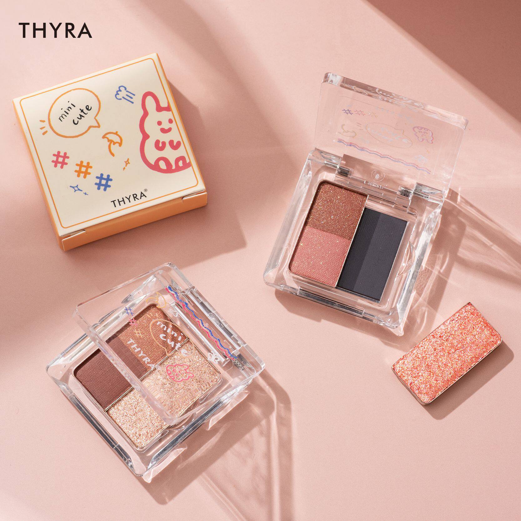 Thyra three-color eye shadow color matching ground color sequins Pearl matte light shadow student affordable eye shadow