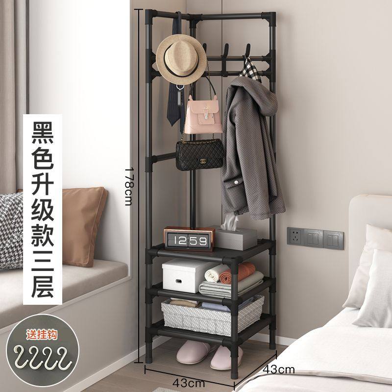 Simple Clothes Hanger Corner Coat Rack Bedroom Floor-Standing Storage Corner Clothes Hanger Indoor Home Stacking Rack Factory Wholesale