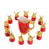 Small mouth ceramic wine set 12 zodiac animal head high-grade suit gold-plated gift wine glass wine dispenser white wine yellow wine warm