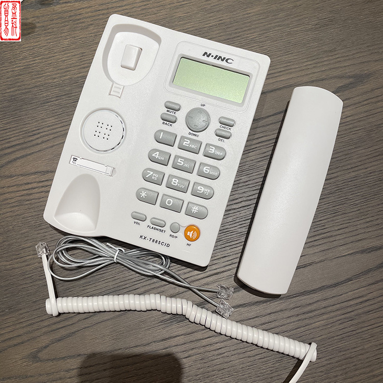 现货供应英文外贸电话机KX-885CID来电显示办公 家用电话白色
