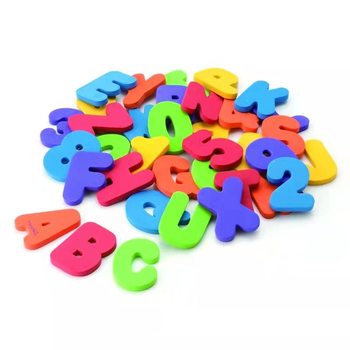 36 pieces children's baby bath fun cognition floating letters and numbers foam Eva stickers Wall baby water toys