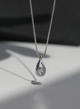 锆石水滴项链女夏季轻奢小众设计感几何锁骨链钛钢2025年新款潮