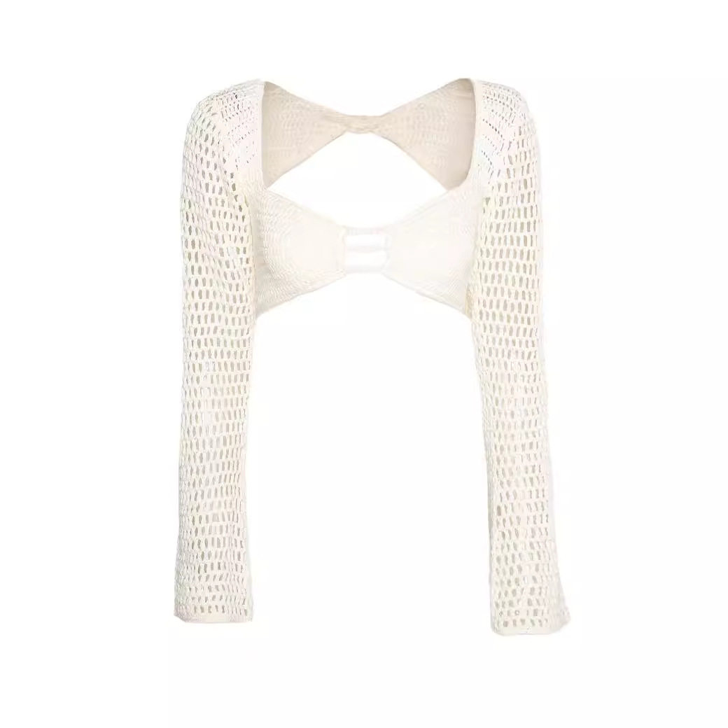 European and American Cross-border 2024 Summer Women's New Tether Long Sleeve Hip Casual Knitted Dress suit