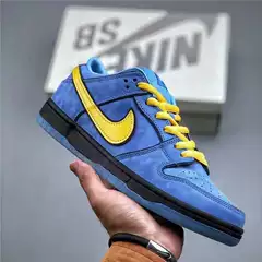 Wholesale Pure Original Dunk Powerpuff Girls Co-Branded Blue and Yellow Trendyy Fashion Retro Sports Shoes Couple Sneakers for Men and Women