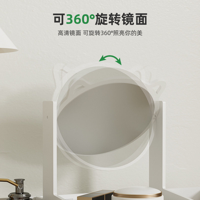 Customized Desktop Cosmetics Storage Box Beauty Tool Dressing Table with Drawer Organizer Box Cut Out Carved Storage Rack
