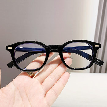 2024Tr90 Korean Style Glasses Frame Black Frame Myopia Glasses Frame Oval Xiaohongshu Recommended Plain Face Anti-Blue Light 5374