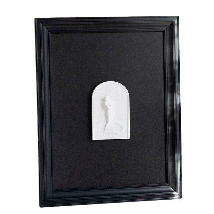 French Retro Black Photo Frame Display Frame Cardboard A3A4 Solid Wood Picture Frame Mounted Wall High-Level Sense