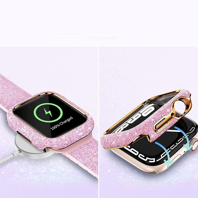 Suitable for Apple Watch 9 Star Diamond Case 41mm Watch Protective Case Hard Shell Crystal 45mm Cross-Border Hot Sale